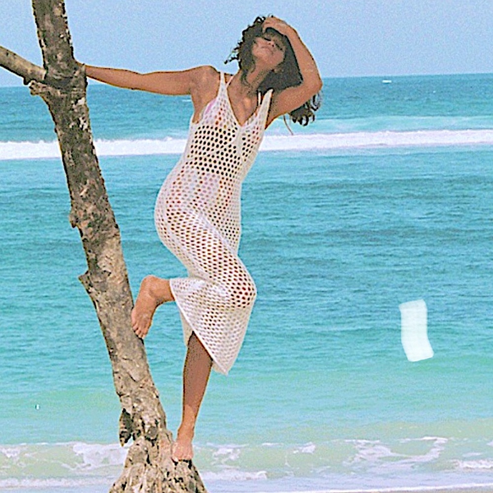 Zulu & Zephyr White Cotton Crochet Knit Dress - Picture 4 of 12